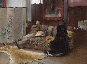Pascal Dagnan-Bouveret Sulking  Gustave Courtois in his studio oil on canvas